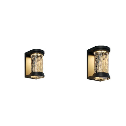 Applique Murale Extérieure LED Effet Cristal Noire IP65