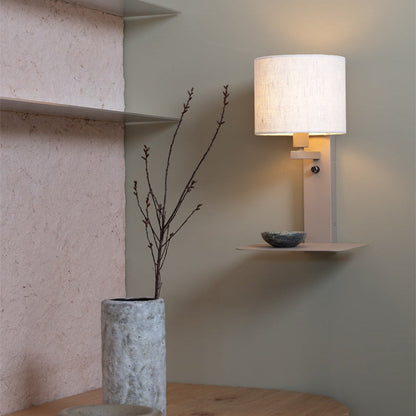 Applique Murale Florence Sable et Blanc en Fer et Coton