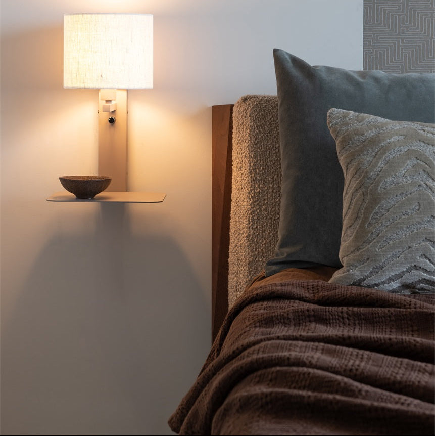Applique Murale Florence Sable et Blanc en Fer et Coton