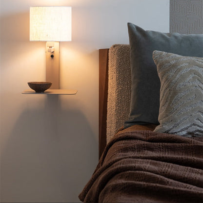 Applique Murale Florence Sable et Blanc en Fer et Coton