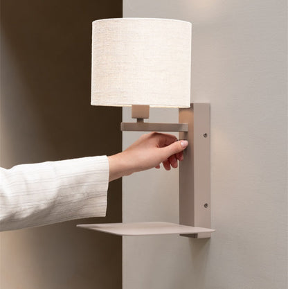 Applique Murale Florence Sable et Blanc en Fer et Coton
