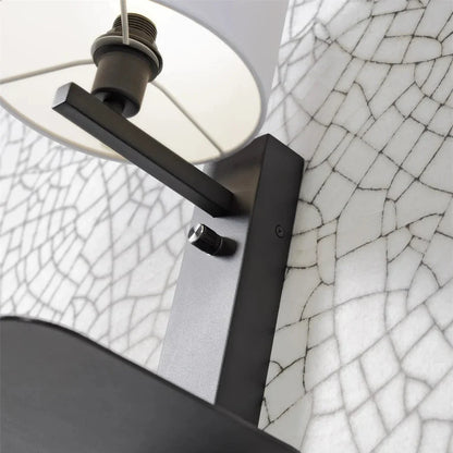 Applique Murale Florence avec USB et Étagère en Fer Noir et Coton