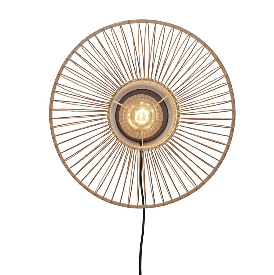 Applique Murale Hokkaido Bambou Naturel Ronde 25 cm