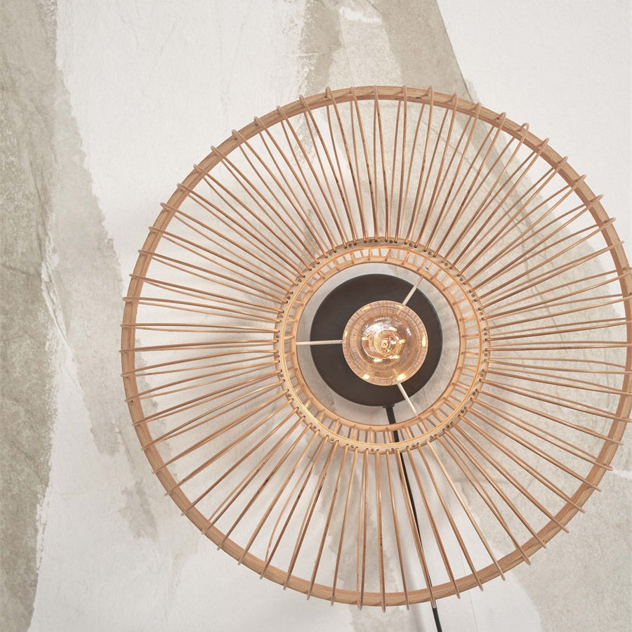 Applique Murale Hokkaido Bambou Naturel Ronde 25 cm