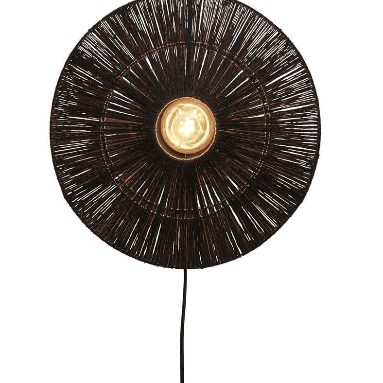Applique Murale Iguazu Soleil Jute Noir 40 cm