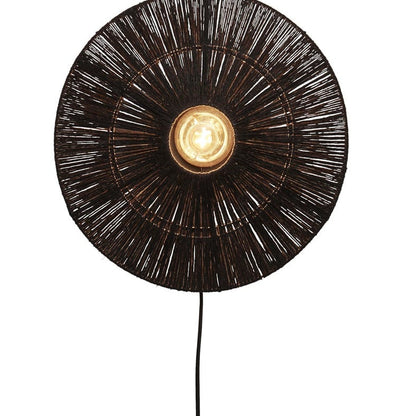 Applique Murale Iguazu Soleil Jute Noir 40 cm