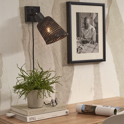 Applique Murale Orientable Java Bambou Noir 15 cm