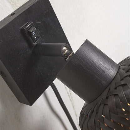 Applique Murale Orientable Java Bambou Noir 15 cm