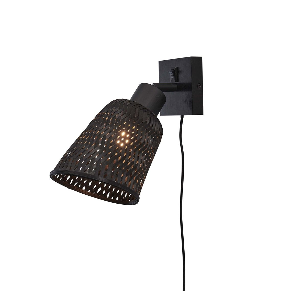 Applique Murale Orientable Java Bambou Noir 15 cm