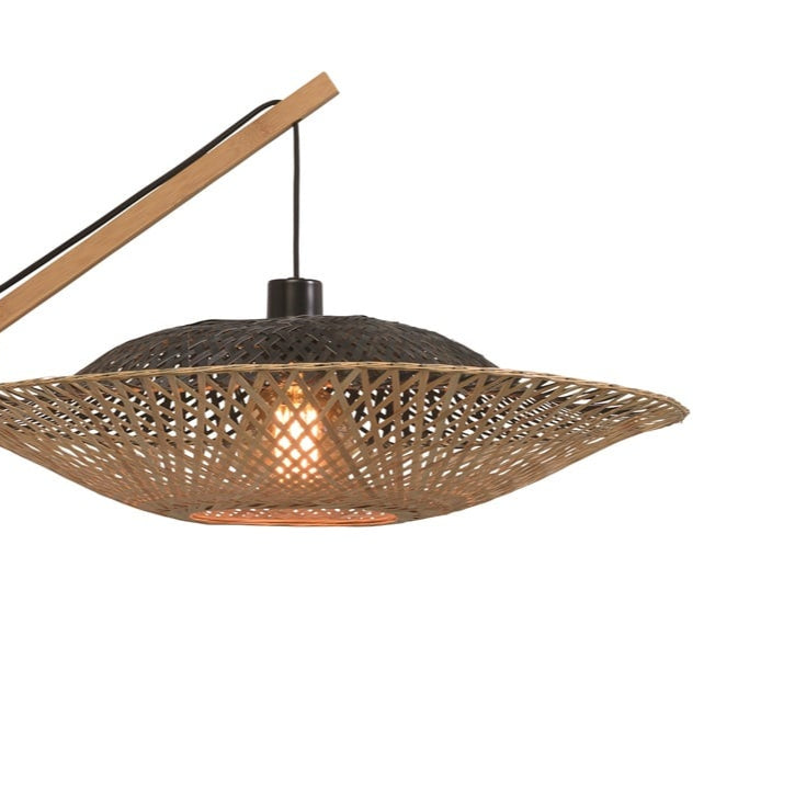 Applique Murale Kalimantan Bambou Tressé Noir et Naturel 72 cm