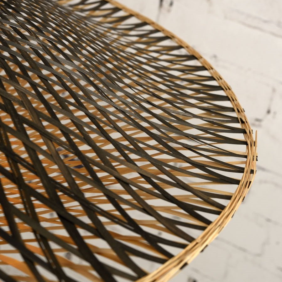 Applique Murale Kalimantan Bambou Tressé Naturel et Noir 87 cm