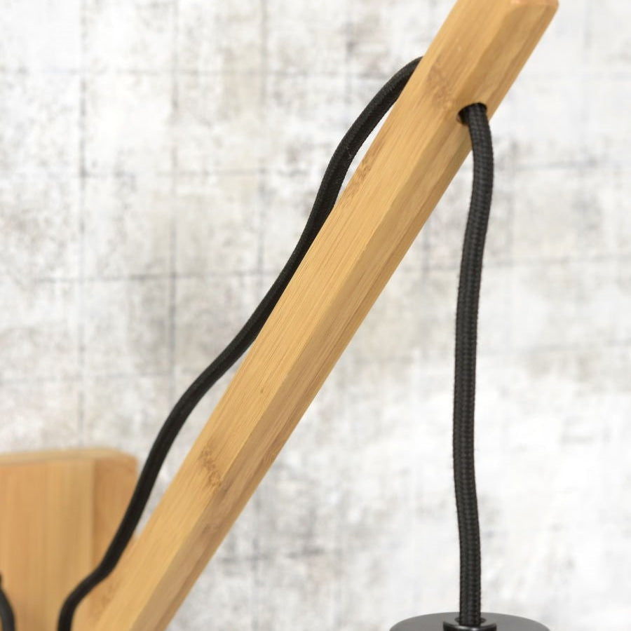 Applique Murale Kalimantan Bambou Tressé Noir et Naturel 72 cm