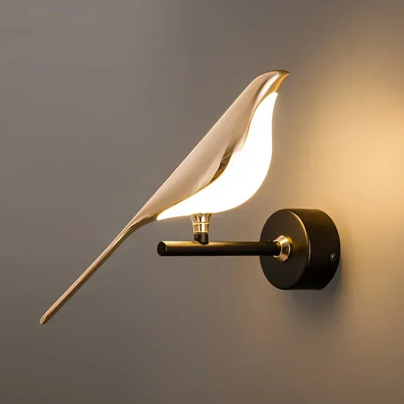Applique Murale LED Dorée Oiseaux