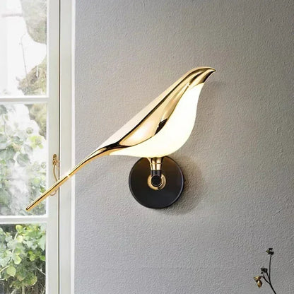 Applique Murale LED Dorée Oiseaux