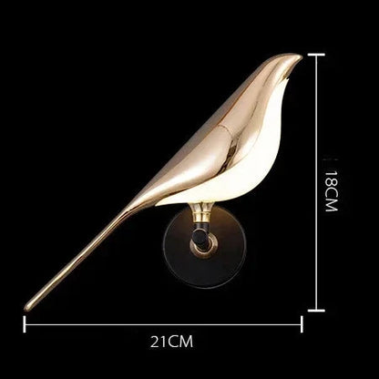 Applique Murale LED Dorée Oiseaux
