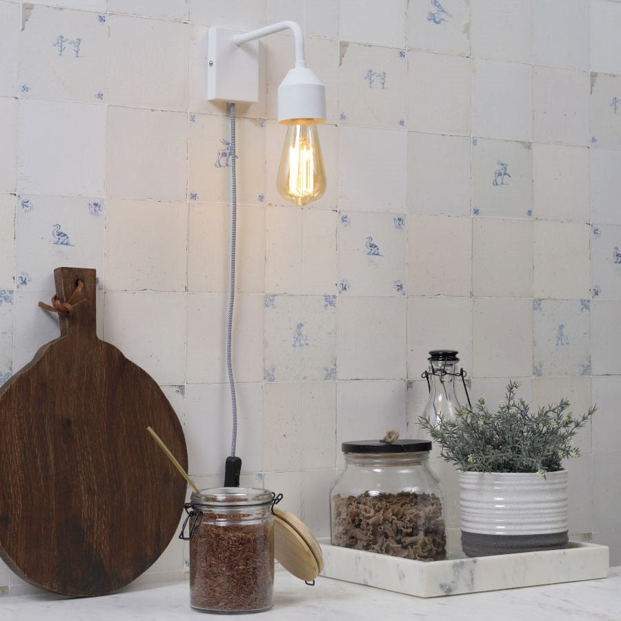 Applique Murale Madrid Fer Blanc Style Industriel S