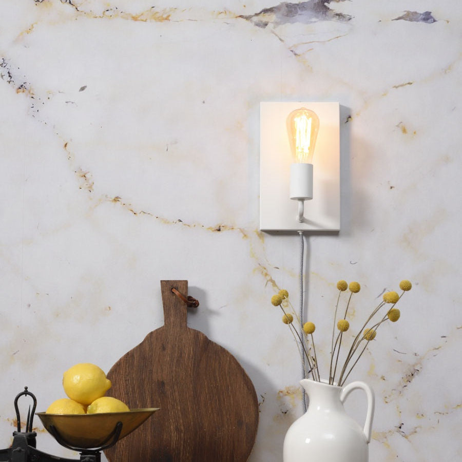 Applique Murale Madrid Fer Blanc Rectangulaire