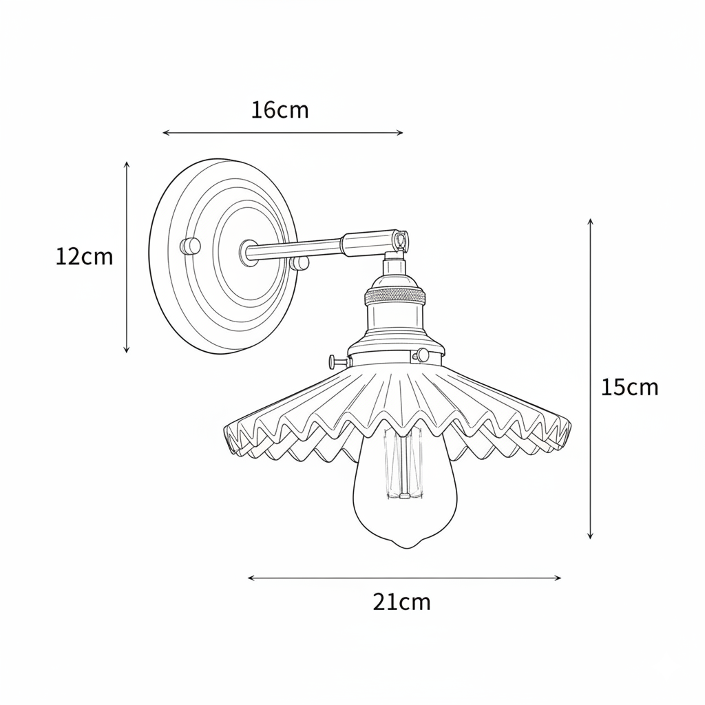 Applique Murale Orientable en Céramique Plissée et Laiton