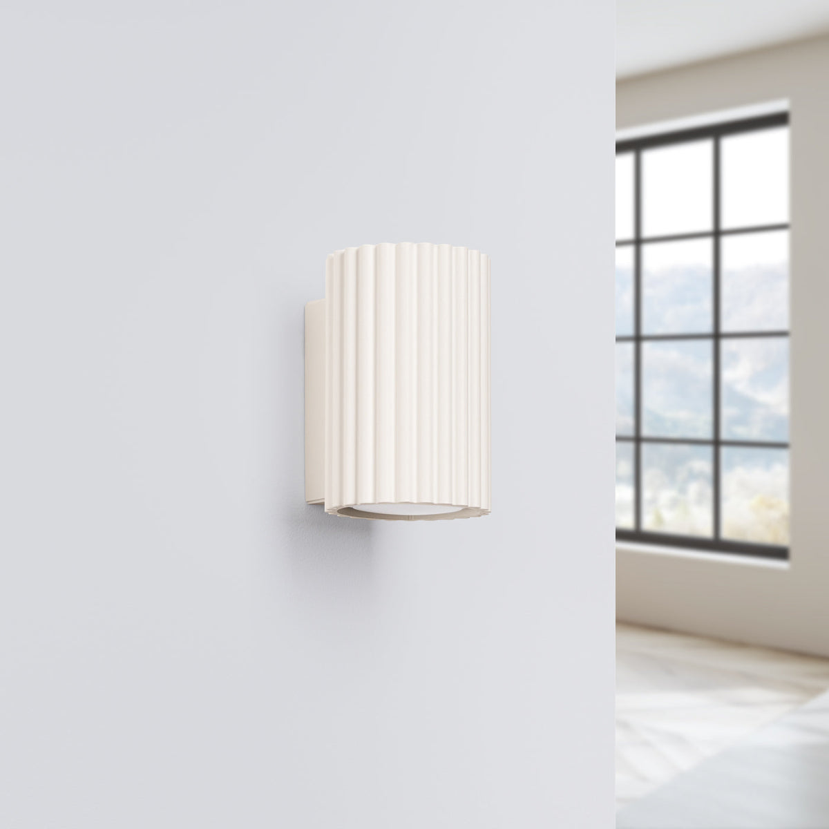 Applique Murale Oslo 10 cm en Aluminium Cannelé Beige