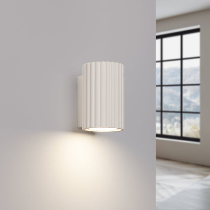 Applique Murale Oslo 10 cm en Aluminium Cannelé Beige