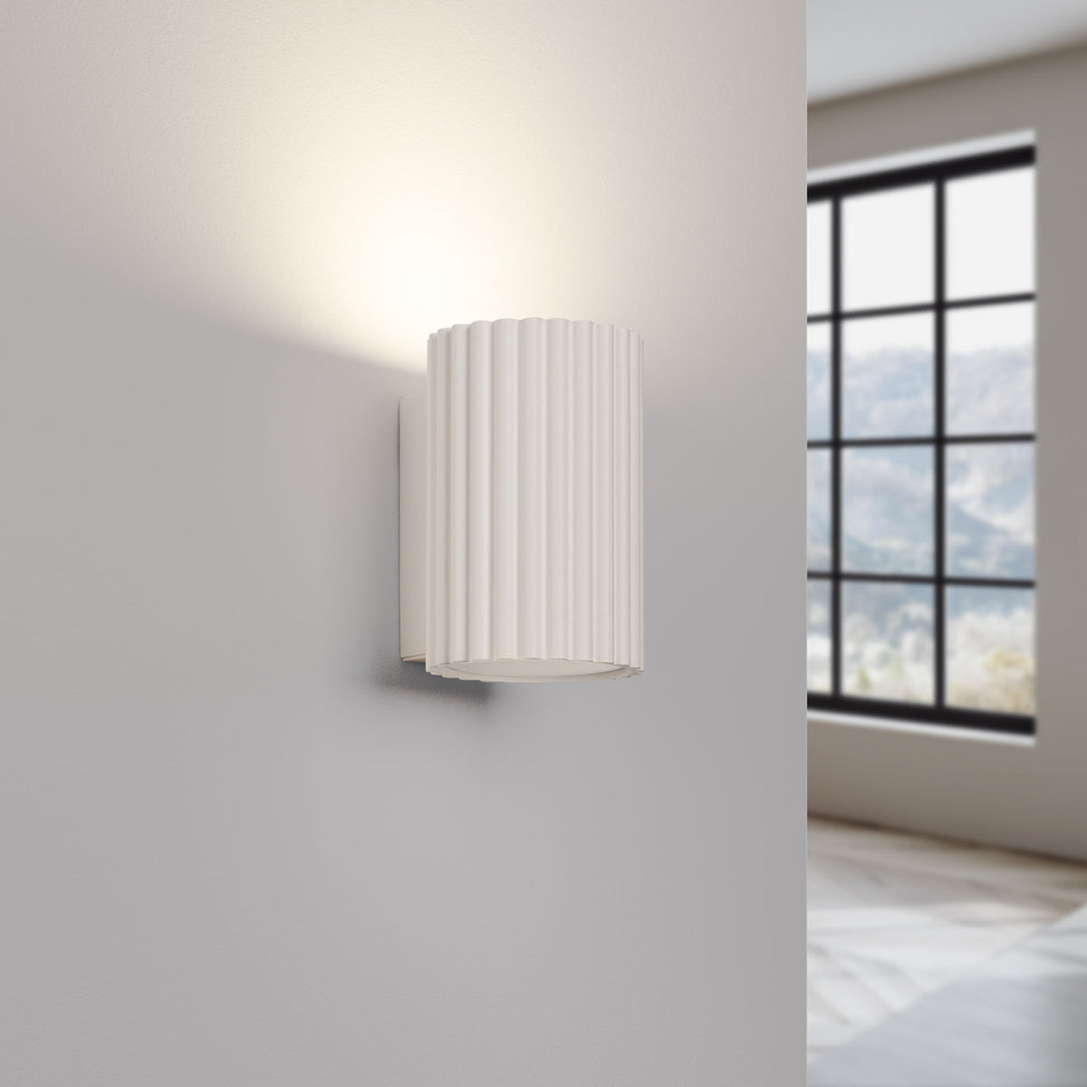 Applique Murale Oslo 10 cm en Aluminium Cannelé Beige