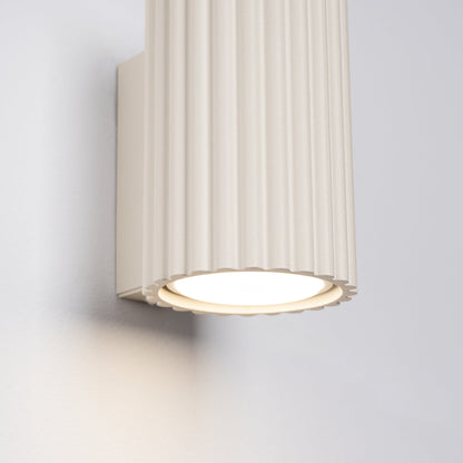 Applique Murale Oslo 10 cm en Aluminium Cannelé Beige