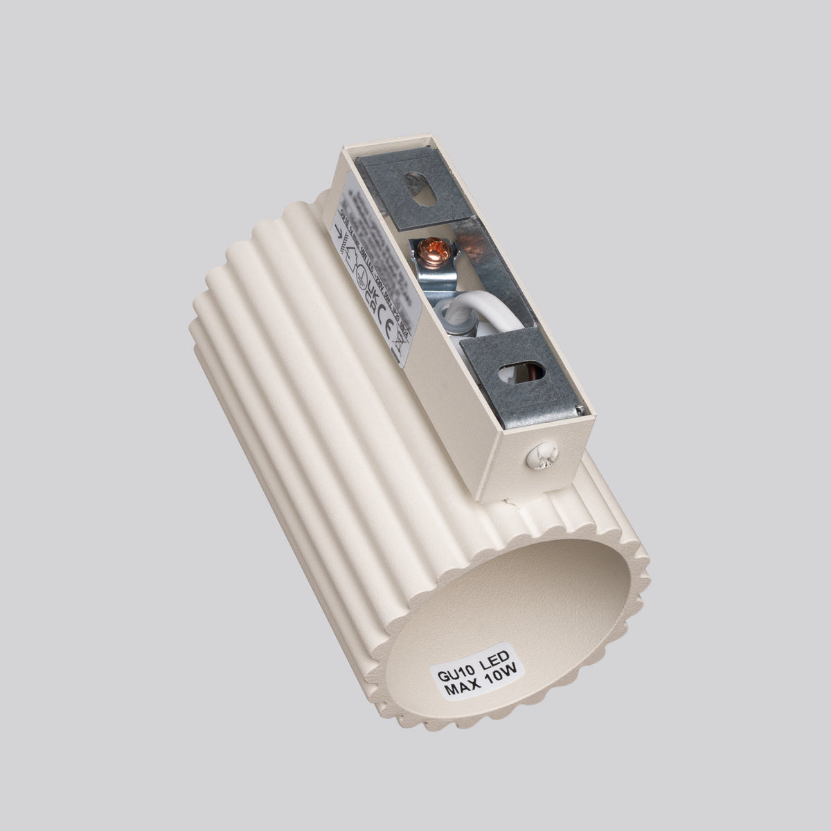 Applique Murale Oslo 10 cm en Aluminium Cannelé Beige