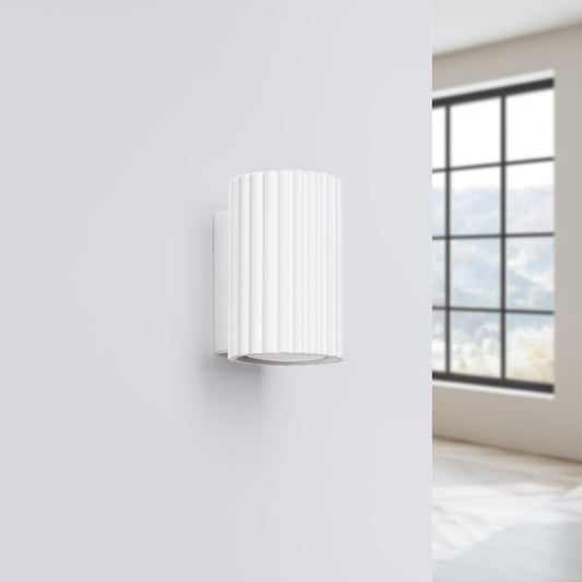 Applique Murale Oslo 10 cm en Aluminium Cannelé Blanc