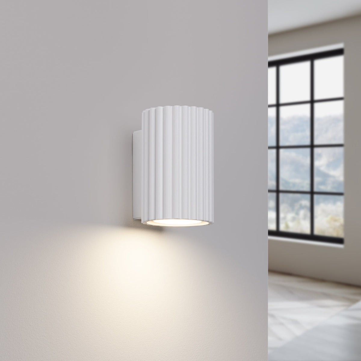 Applique Murale Oslo 10 cm en Aluminium Cannelé Blanc