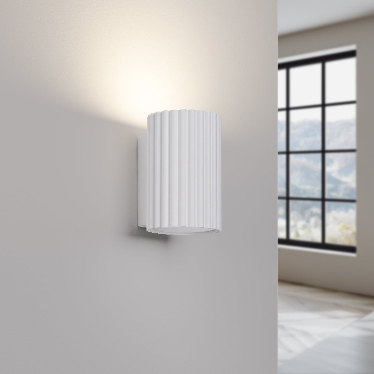 Applique Murale Oslo 10 cm en Aluminium Cannelé Blanc