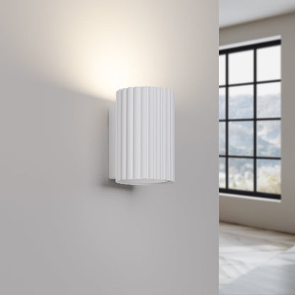 Applique Murale Oslo 10 cm en Aluminium Cannelé Blanc