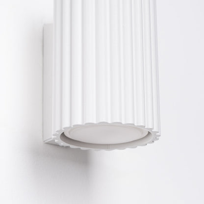 Applique Murale Oslo 10 cm en Aluminium Cannelé Blanc