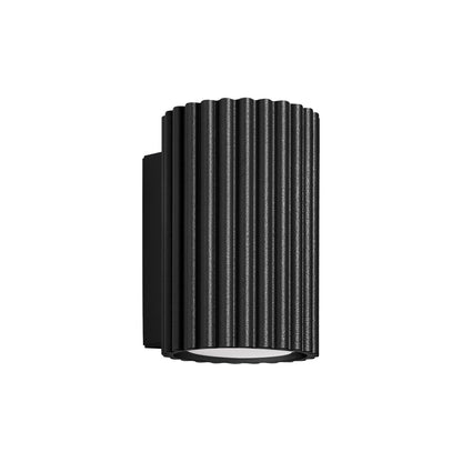 Applique Murale Oslo 10 cm en Aluminium Cannelé Noir