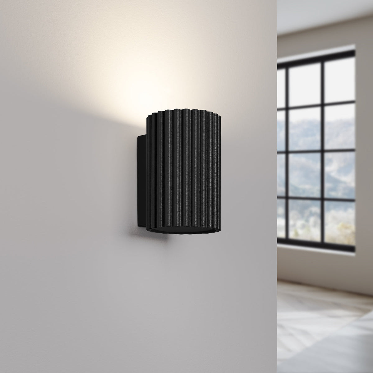 Applique Murale Oslo 10 cm en Aluminium Cannelé Noir