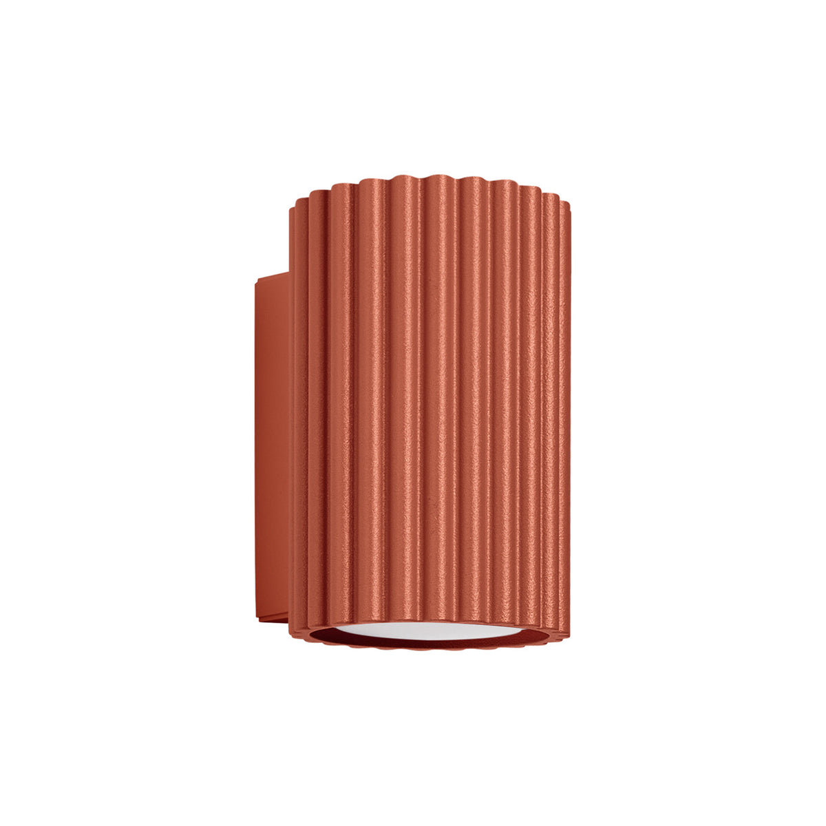 Applique Murale Oslo 10 cm en Aluminium Cannelé Rouge Ocre