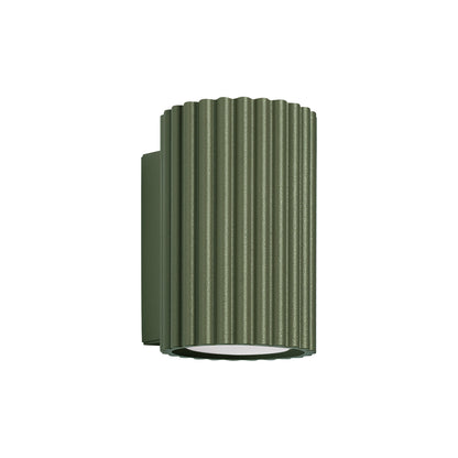 Applique Murale Oslo 10 cm en Aluminium Cannelé Vert Olive