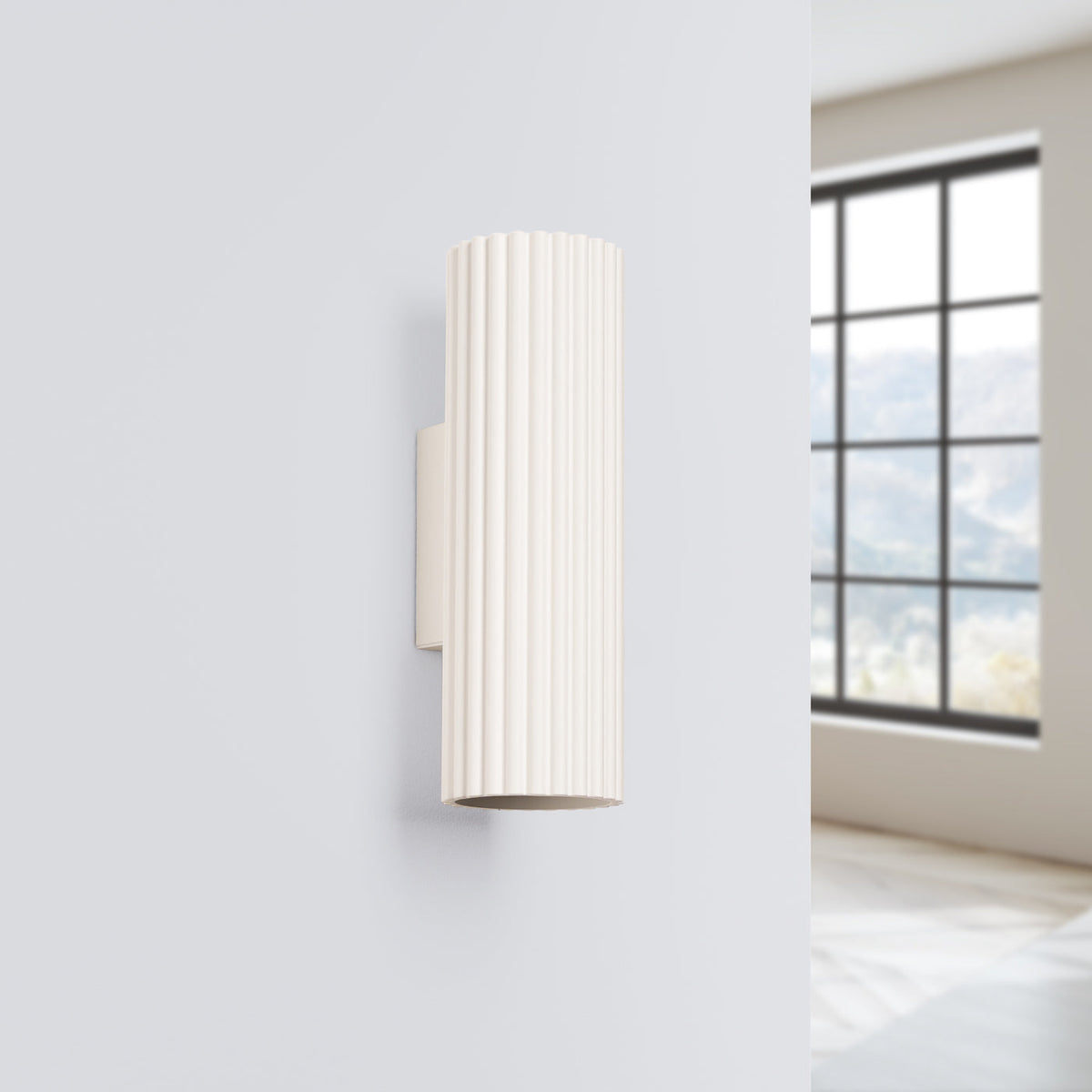 Applique Murale Oslo 20 cm en Aluminium Cannelé Beige
