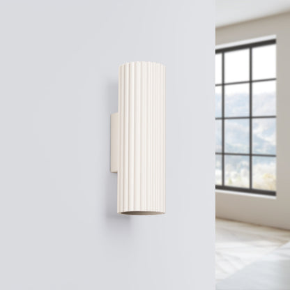 Applique Murale Oslo 20 cm en Aluminium Cannelé Beige