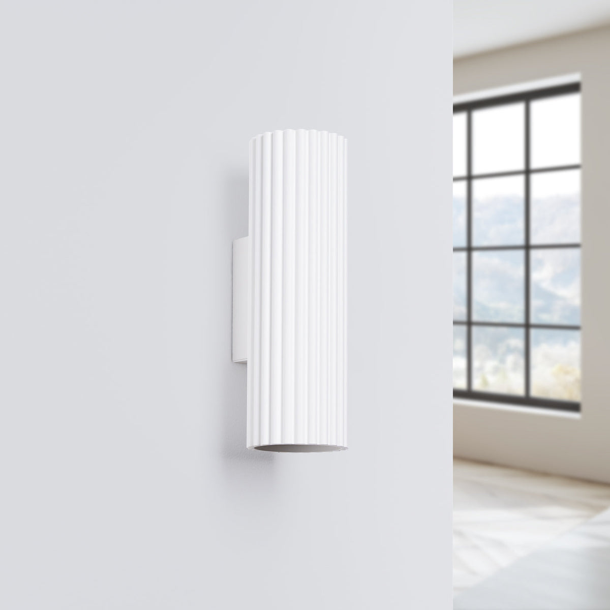 Applique Murale Oslo 20 cm en Aluminium Cannelé Blanc