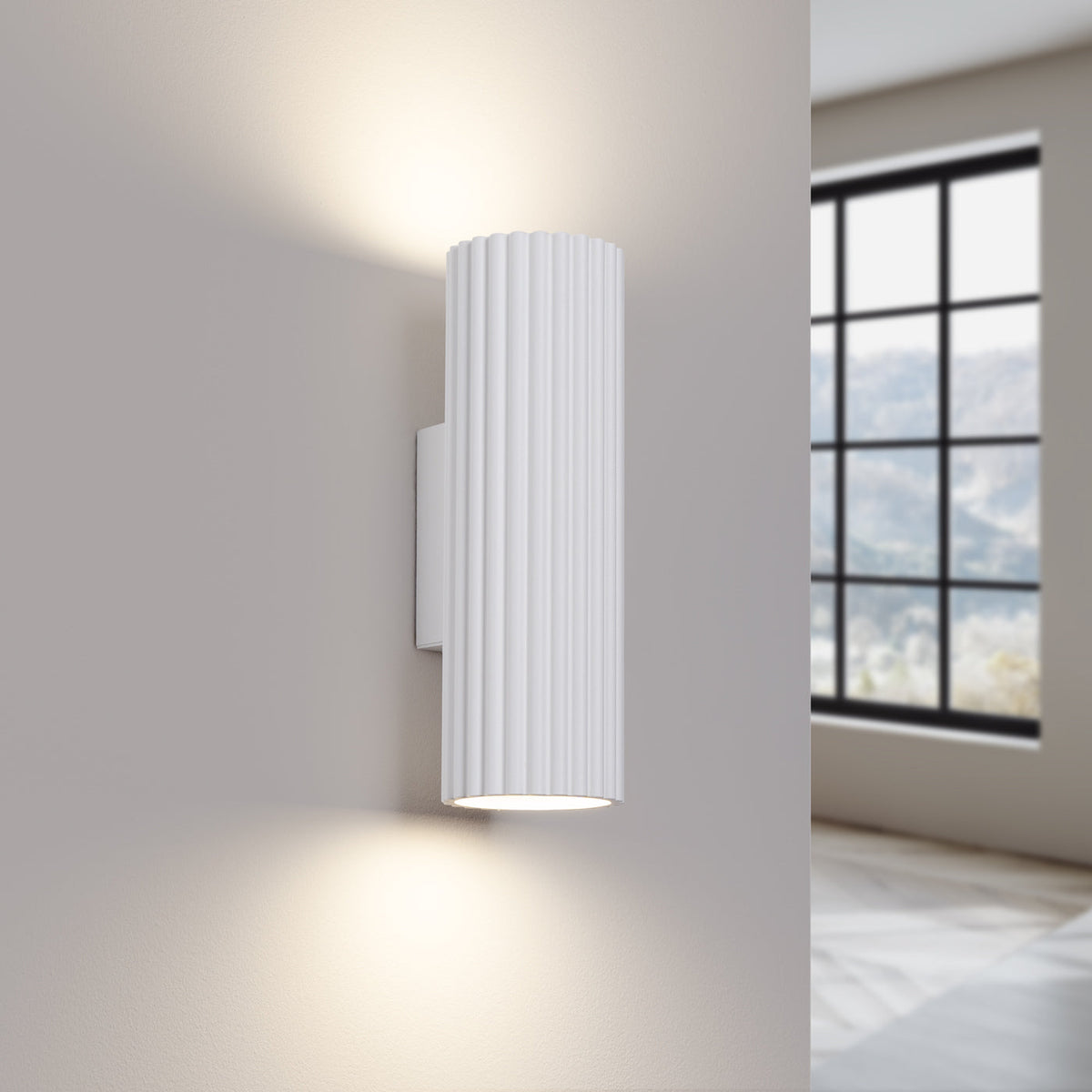 Applique Murale Oslo 20 cm en Aluminium Cannelé Blanc