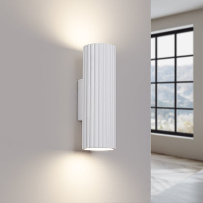 Applique Murale Oslo 20 cm en Aluminium Cannelé Blanc