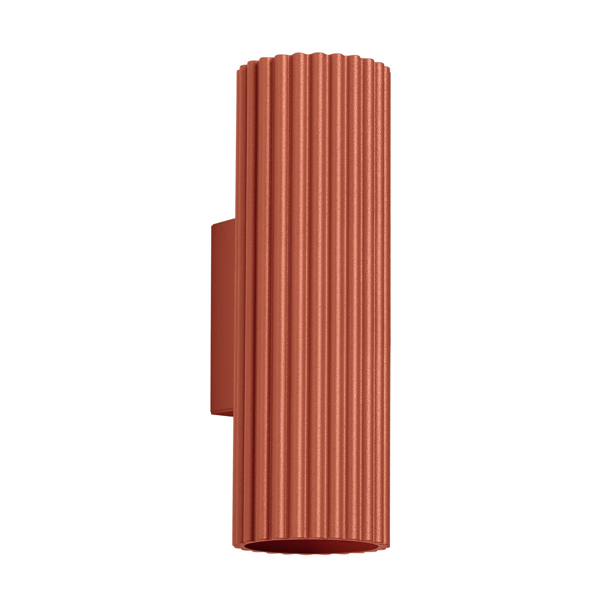 Applique Murale Oslo 20 cm en Aluminium Cannelé Rouge Ocre