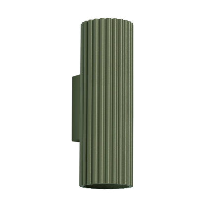 Applique Murale Oslo 20 cm en Aluminium Cannelé Vert Olive
