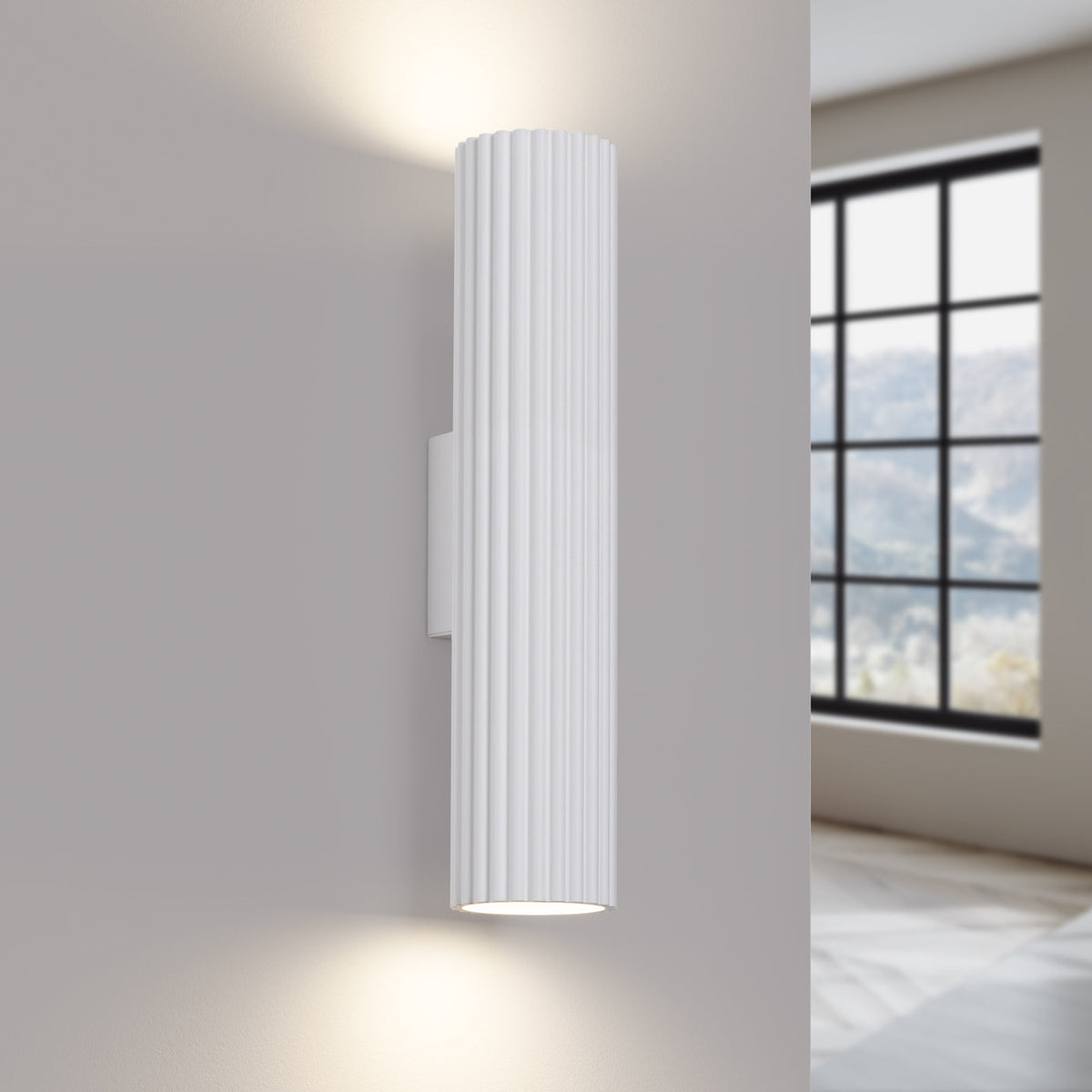 Applique Murale Oslo 30 cm en Aluminium Cannelé Blanc