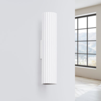 Applique Murale Oslo 30 cm en Aluminium Cannelé Blanc