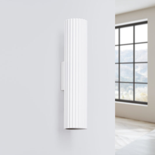 Applique Murale Oslo 30 cm en Aluminium Cannelé Blanc
