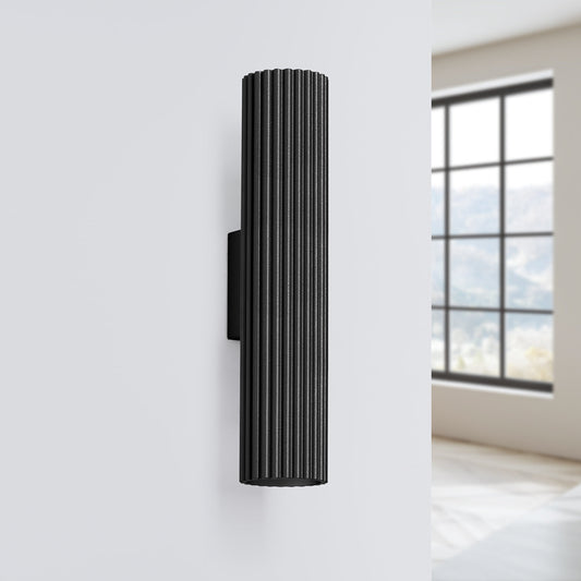 Applique Murale Oslo 30 cm en Aluminium Cannelé Noir