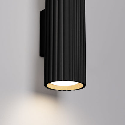 Applique Murale Oslo 30 cm en Aluminium Cannelé Noir