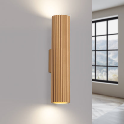 Applique Murale Oslo 30 cm en Aluminium Cannelé Or
