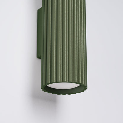 Applique Murale Oslo 30 cm en Aluminium Cannelé Vert Olive